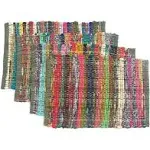 Chardin home Eco Friendly Rainbow Multi Chindi Placemats Set of 4 mats Size 1...