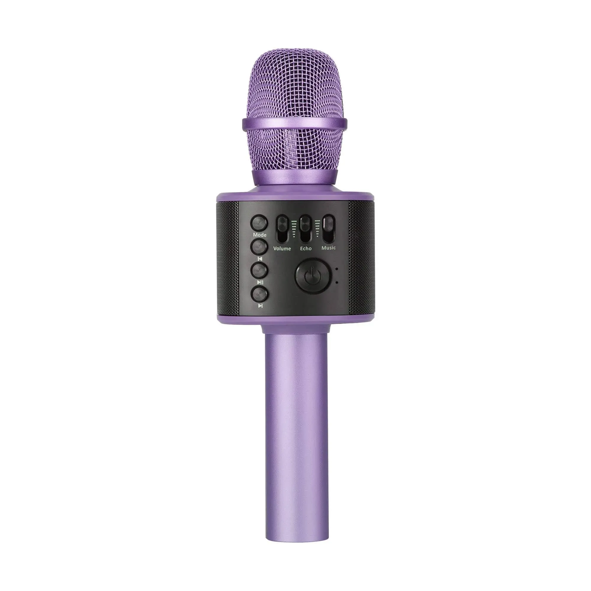 Core Innovations Wireless Bluetooth Karaoke Microphone with Built-in Speakers + HD Recording, Portable Handheld Mic | Lilac