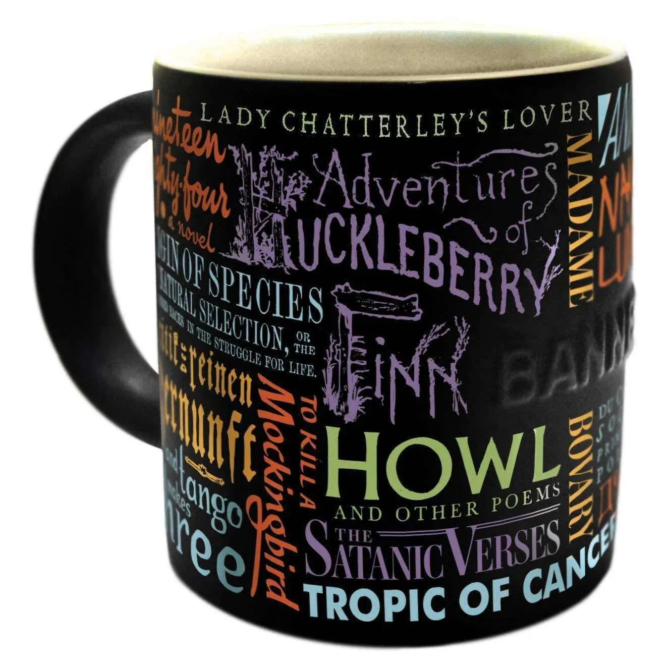 The Unemployed Philosophers Guild Banned Book Coffee Mug - Colorfully Lists 24 Famously Banned Books, Comes in a Fun Gift Box, 12 oz