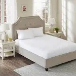 Sleep Philosophy - All Natural Cotton Percale Quilted Mattress Pad - Full - White