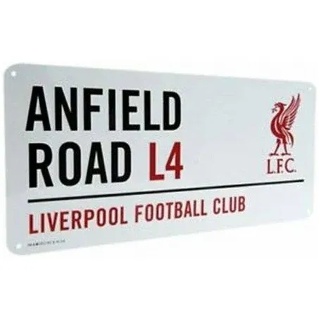 Liverpool White Anfield Street Sign