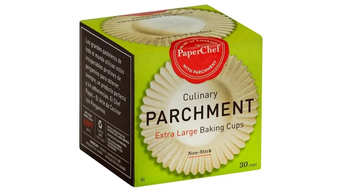 PaperChef Culinary Parchment Baking Cups, X-Large, 30