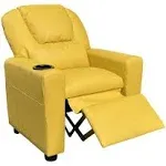 Lilola Home Marisa Yellow PU Leather Kids Recliner Chair