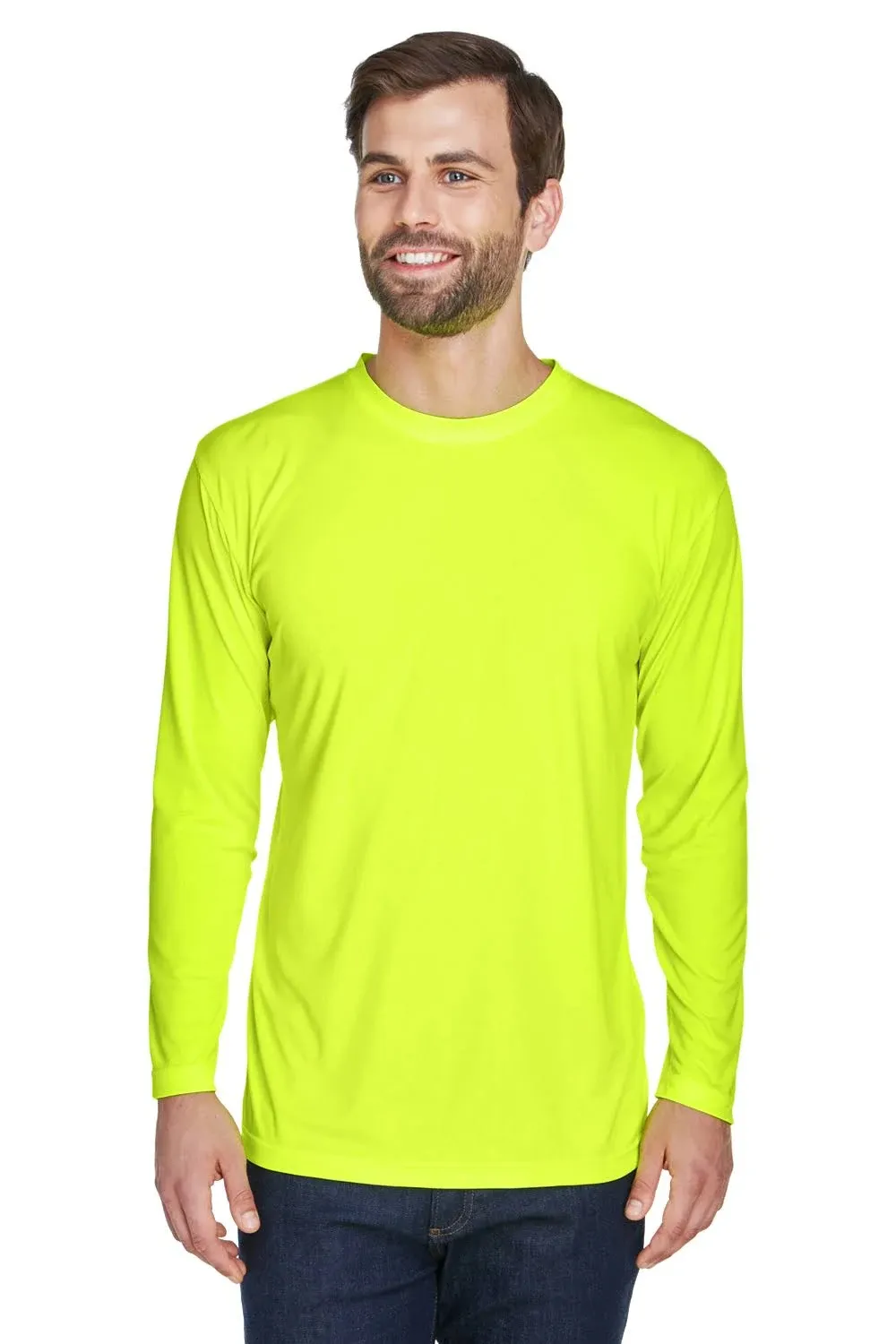 UltraClub Adult Cool & Dry Sport Long-Sleeve Performance Interlock T-Shirt