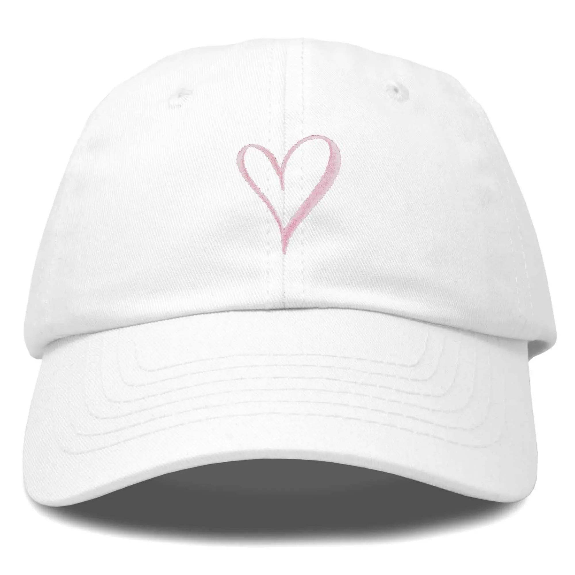 Hand Drawn Heart Hat Womens Embroidered Baseball Cap