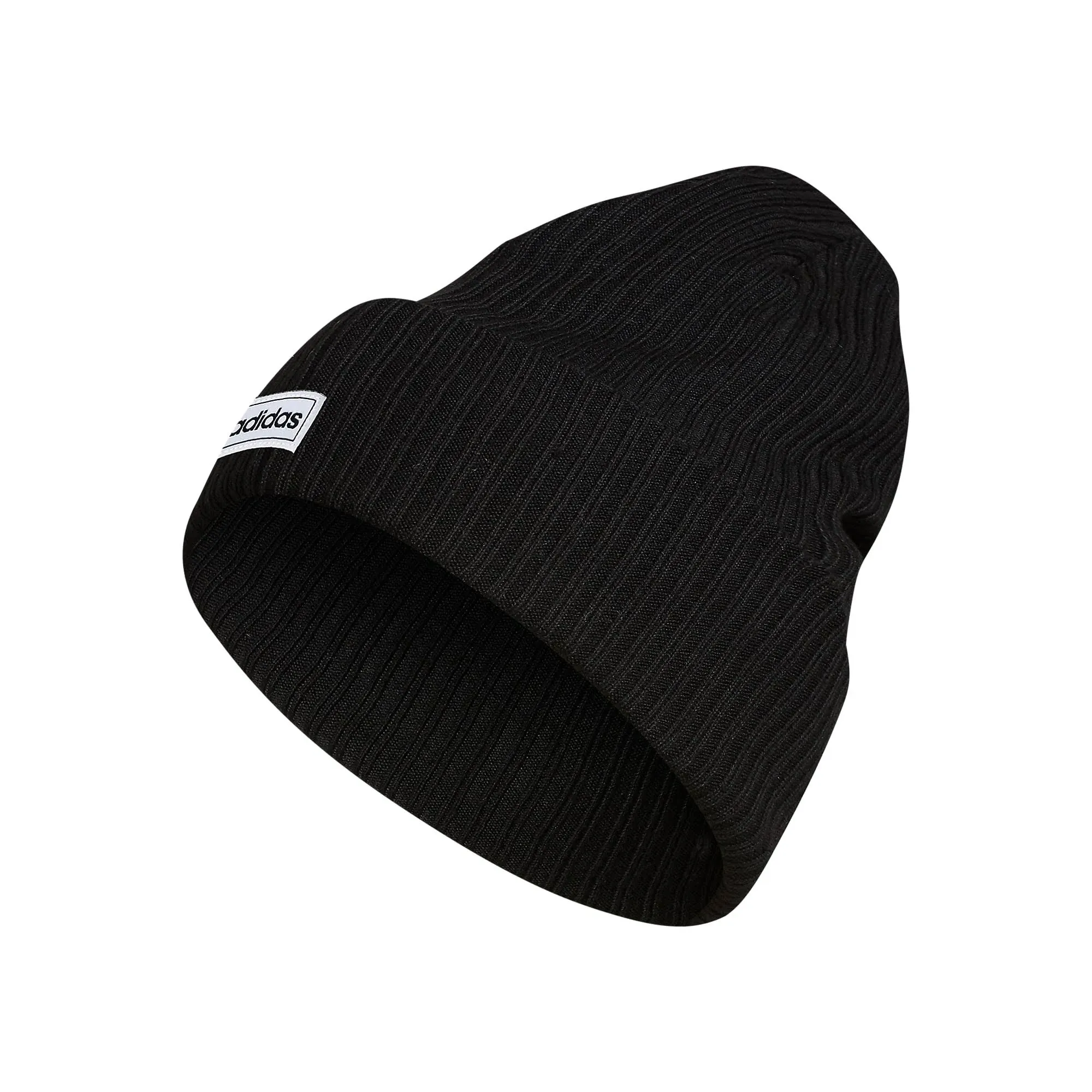 ADIDAS WOMENS BLACK BEANIE NEW 4 inch Cuff Fold - Winter Hat