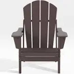 WestinTrends Outdoor Patio Folding Poly Adirondack Chair Dark Brown