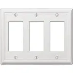 Amerelle 149RRRW Chelsea Wallplate, 3 Rocker, Steel, White, 1-Pack