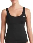 Nike Swim Women&#039;s Essential Scoop Neck Tankini Top Black