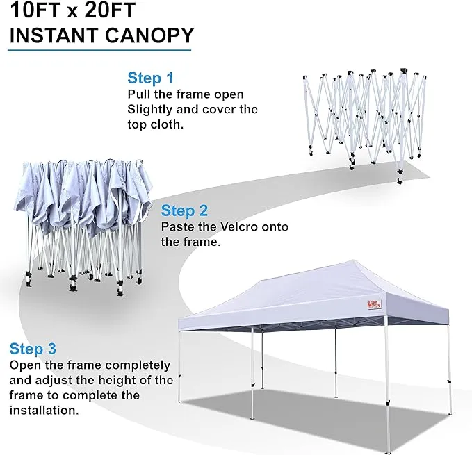 MASTERCANOPY Pop Up Canopy Tent Commercial Grade Instant Shelter