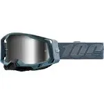 100% Racecraft 2 Battleship-Silver Mirror Lens Goggles