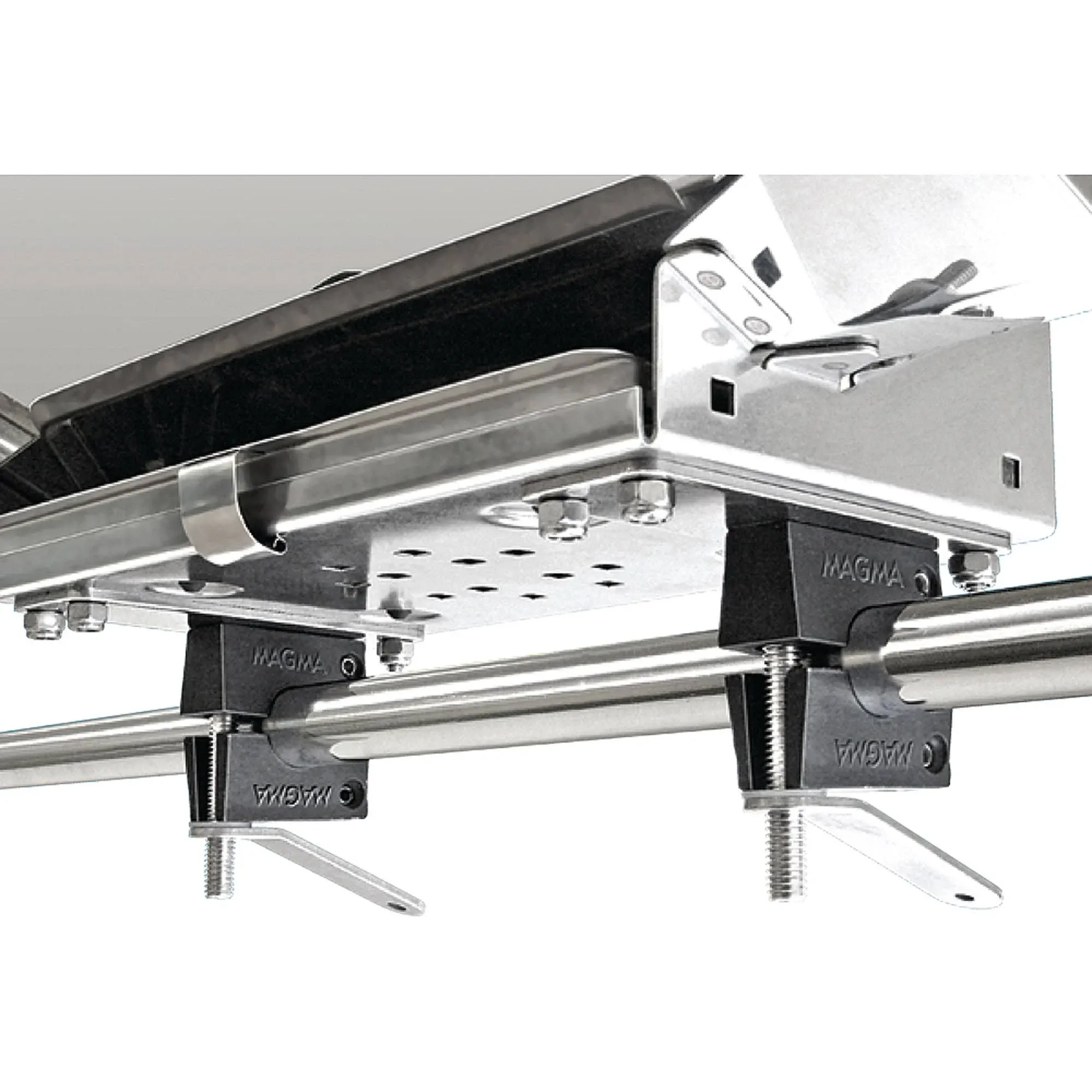 Magma Products Grill Mounting Hardware, Dual Horizontal Round Rail Mount