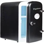 Frigidaire Mini Portable Compact Personal Fridge Cooler, 4 Liter Capacity Chills Six 12 oz Cans, 100% Freon-Free & Eco Friendly, Includes Plugs for Home Outlet & 12V Car Charger – Black