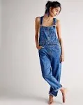 Free People Ziggy Denim Overalls in Sapphire Blue - M