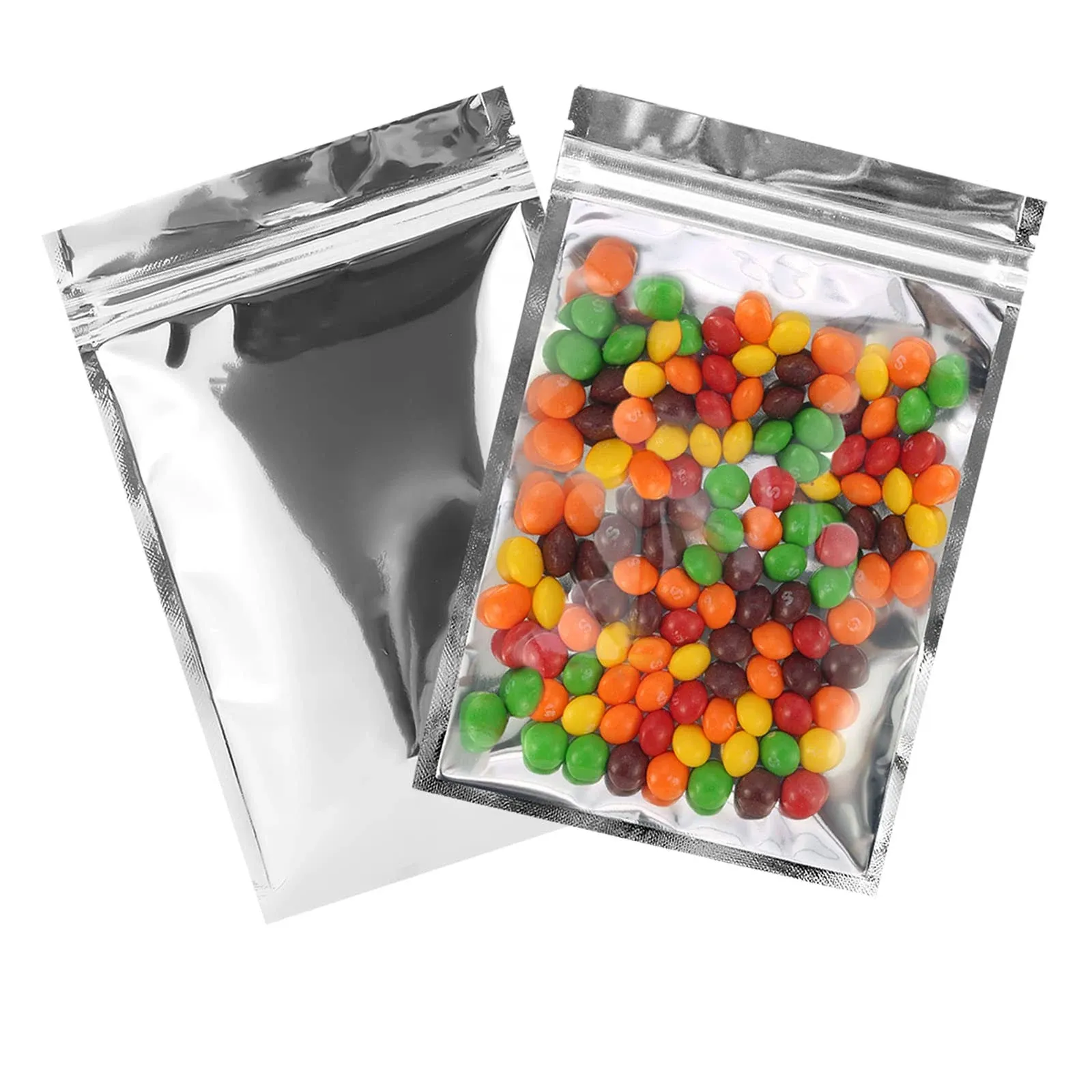 Resealable Mylar Bags 100 Pcs Smell Proof Ziplock Bag Heat Seal Cute Packaging Foil Food Sealable Small Front Clear Plastic