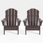 WestinTrends Outdoor Folding Poly Adirondack Chair (Set of 2), Dark Brown