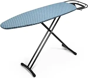 Duwee Ironing Board with Retractable and Adjustable Iron Rest, Steel Top Board with 10mm Thicken Felt Pad and Heat Resistant Cover, Heavy Duty Legs,14"x43"