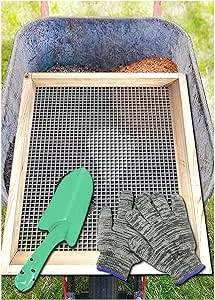 VIPMORE Soil Sifter, Dirt Sifter for Gardening, Compost Sifter, Garden Sieve, Light Wood Sifter for Rocks, Screen Sifter Top Soil/Peat Moss/Worm/Leaves/Loam