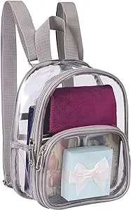 USPECLARE Clear Backpack for Stadium Events Small Clear Backpack 11.5x9.5x6 for Concert Sport Events Work Travel