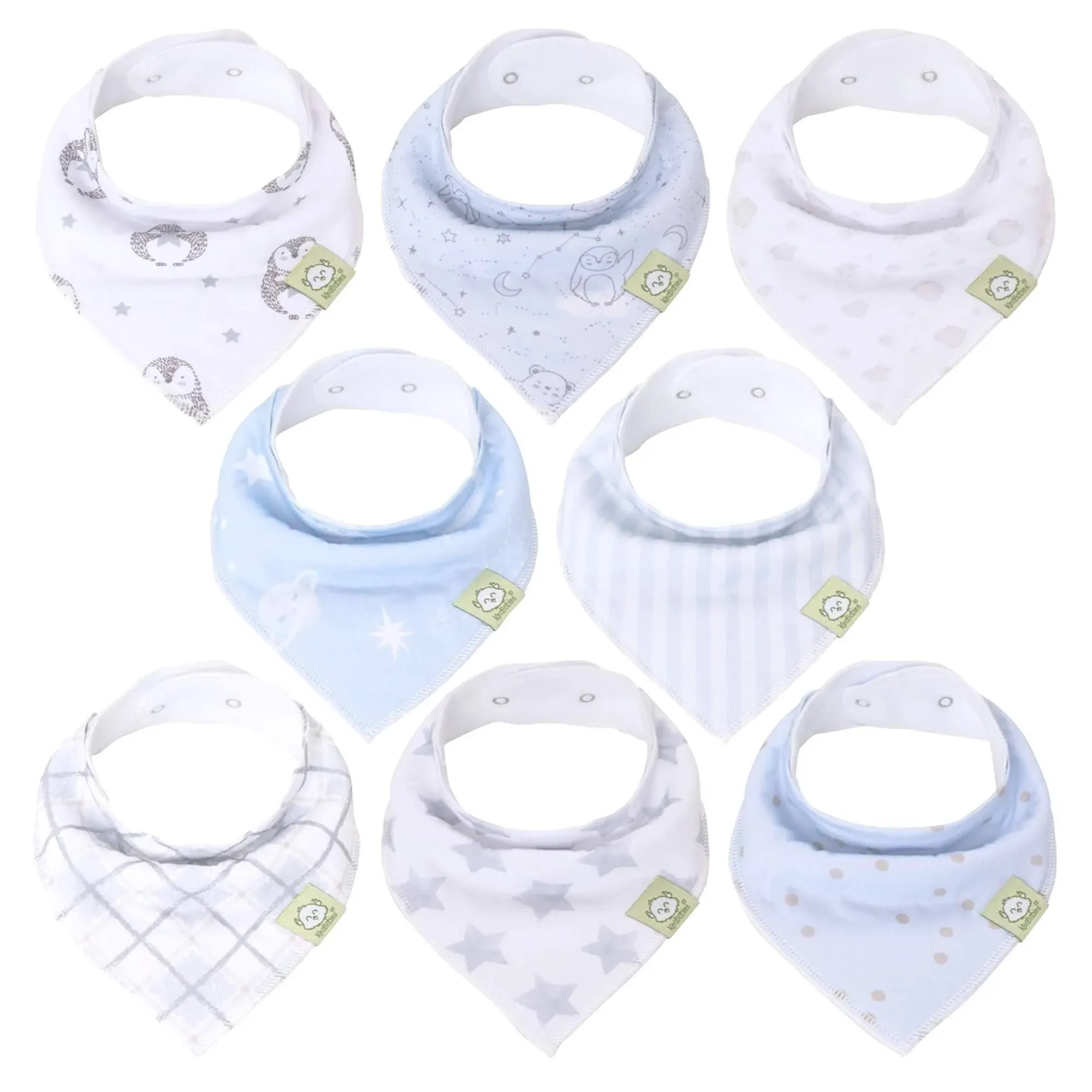 KeaBabies 8-Pack Organic Baby Bandana Bibs