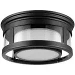 1-Light Matte Black Outdoor Indoor Flush Mount Ceiling Light , 44480