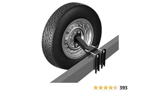 Qualward Spare Tire Mount Bracket for Trailer, Spare Tire Carrier Powder Coat Steel Black, Fits Most 4 & 5 & 6 Lugs Wheels on 4", 4.5'', 4.75'', 5" or 5.5" Bolt Patterns