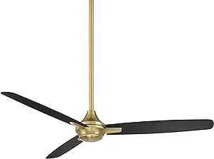 WAC Blitzen 54" Outdoor Ceiling Fan with Remote, Soft Brass Matte Black