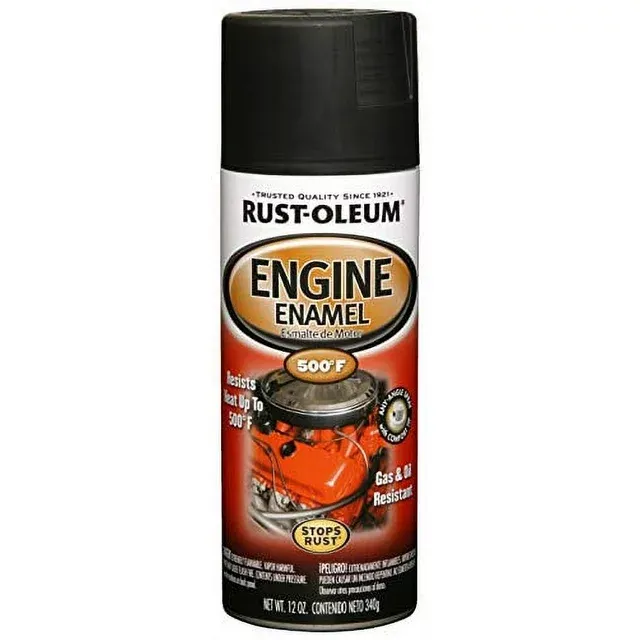 Rust-Oleum 248936 Automotive 12-Ounce 500 Degree Engine Enamel Spray Paint, Semi Gloss Black