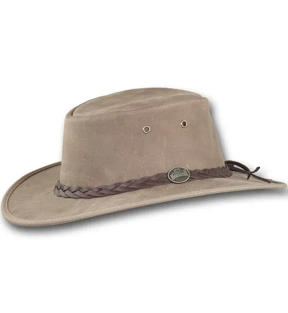 Barmah Hats Foldaway Bronco Leather Hat - Item 1060