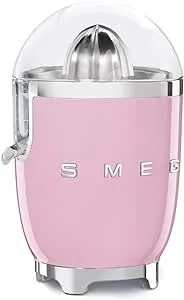 SMEG 50's Retro Style Citrus Juicer with Drip Free Spout, Automatic Activation, and Efficient Straining, Pink CFJ11PKUS