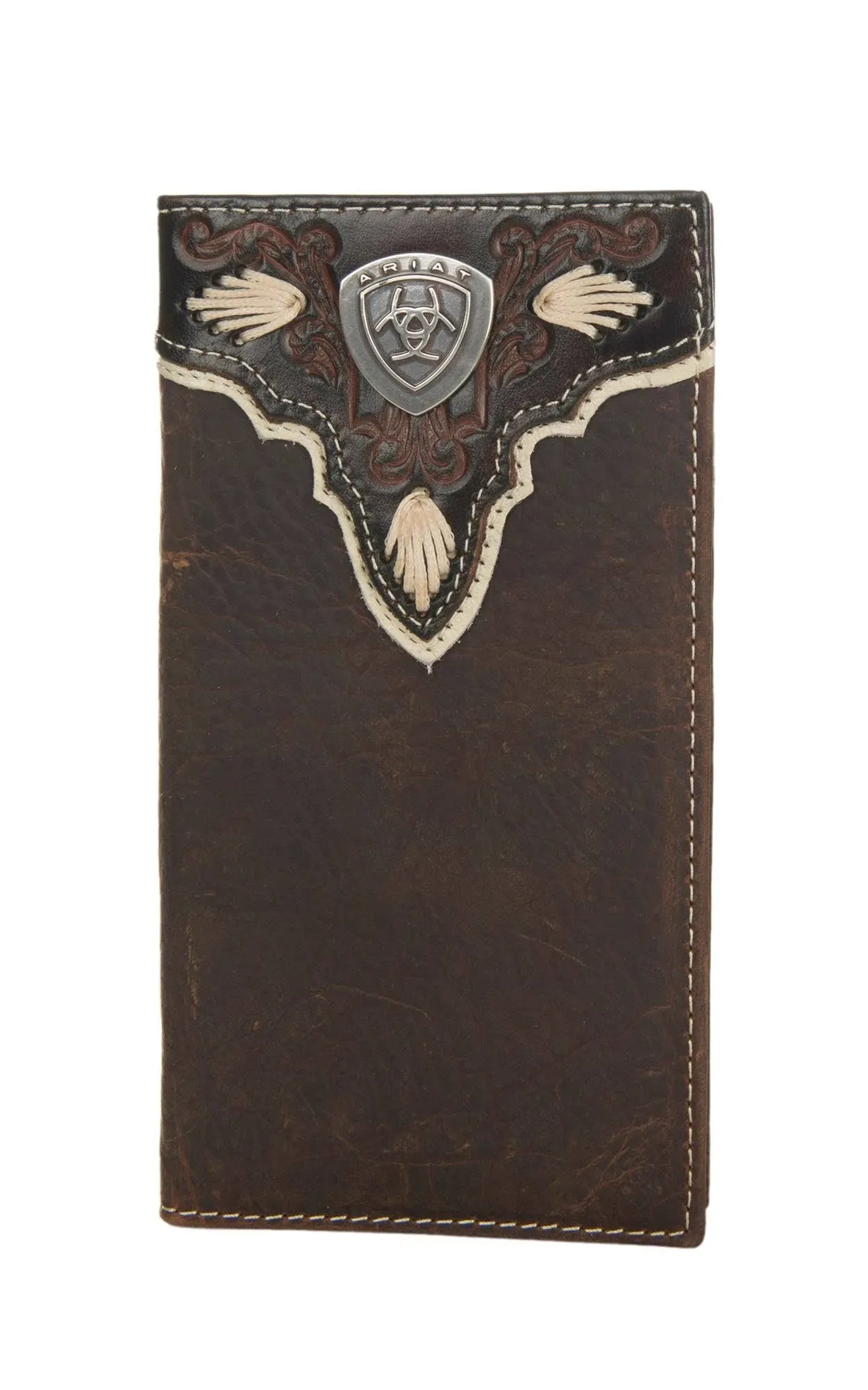 Ariat Brown Leather Logo Concho Rodeo Wallet