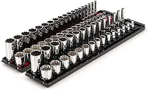 3/8 inch Drive 12-Point Socket Set with Rails, 68-Piece (1/4-1 in., 6-24 mm) SHD91221