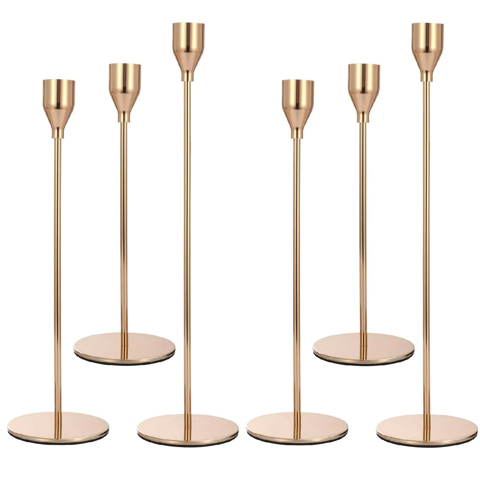 Anndason Set of 6 Gold Candlestick Holders Gold Candle Holder Taper Candle Holde