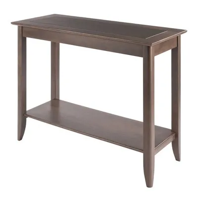 Santino Console Hall Table Oyster Gray - Winsome: Entryway Furniture with Shelf, Wood Veneer Sofa Table