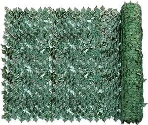 Patio Paradise 6' x 8' Faux Ivy Privacy Fence Screen Dark Green Artificial Leaf Vine Hedge Outdoor Decor-Garden Backyard Decoration Panels Fence Cover - 1 Piece