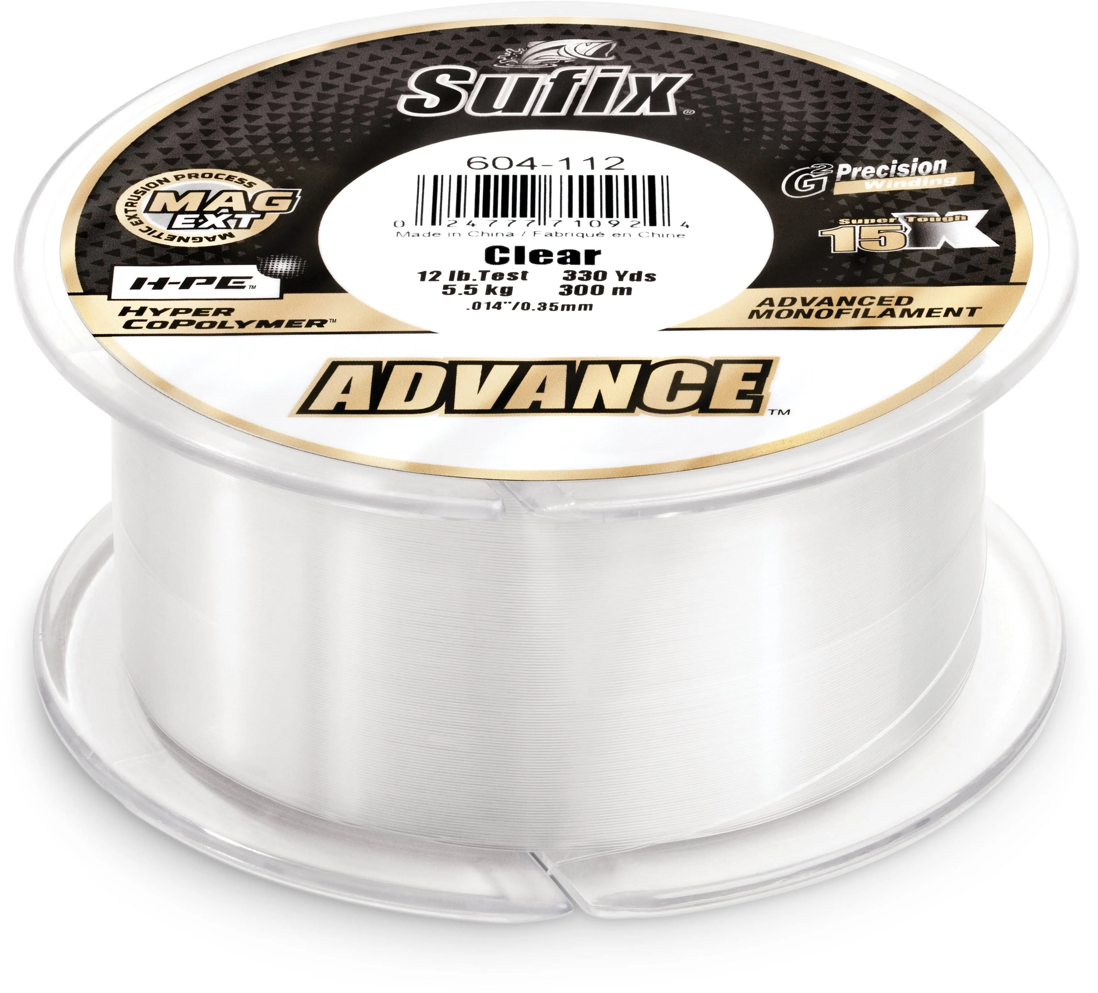 Sufix Advance Monofilament 12 lb Low-Vis Green