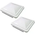 Leisure Coachworks 2 Packs 14 Inch RV Roof Vent Cover Universal Replacement Vent Lid White for Camper Trailer Motorhome (White 2-Pack)