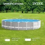 Intex 18ft x 48in Prism Frame Above Ground Swimming Pool Set with Pump