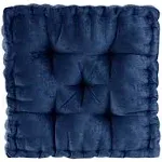 Intelligent Design Azza Poly Chenille Square Floor Pillow Cushion - Navy