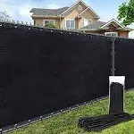 AofeiGa 180gsm 5ft x 50ft Fence Privacy Screen Heavy Duty Fence Cover Garden Wall Backyard Black