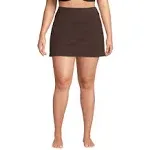 Lands' End Women's Plus Size Chlorine Resistant Tummy Control Swim Skirt Swim Bottoms - 16W - Rich Coffee