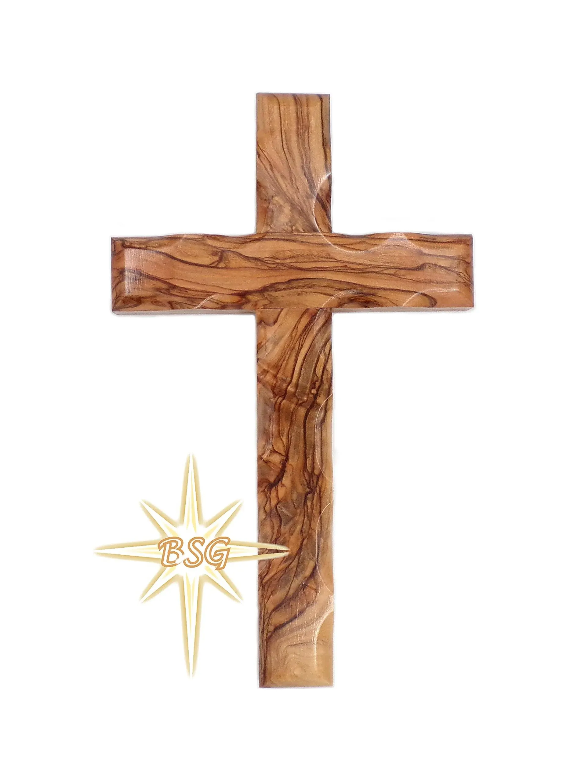 Wall Cross, Crosses from Bethlehem, 6'' - 16 cm, Holy Land. Olive Wood Crucifix. Hanging Home Decor. Gift for Godparents, Grandchildren, New House, CH