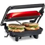 Hamilton Beach 1400-Watt Red Panini Press with Floating Lid 25462Z