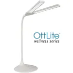 OttLite Wellness Series Pivot LED Desk Lamp with Dual Shades, White