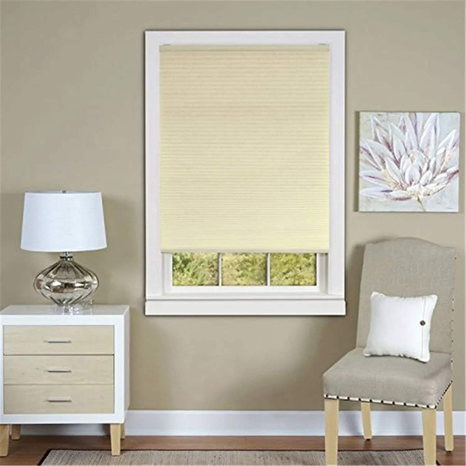 Achim White Cordless Honeycomb Cellular Pleated Shade