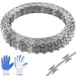 VEVOR Razor Wires, 246 ft Razor Barbed Wire, 5 Rolls Razor Wire Fencing Razor Fence, Razor Ribbon Barbed Wire Galvanized Razor Wire Fence, Rolls Razor for Garden