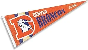 WinCraft Denver Broncos Throwback Vintage Retro Pennant Flag