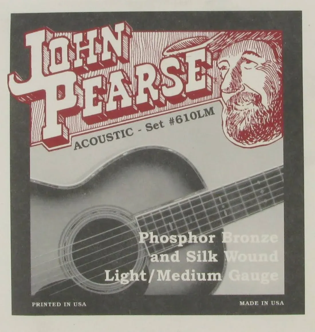 John Pearse 610LM Silk and Phosphor Bronze Acoustic Guitar Strings, Light/Medium