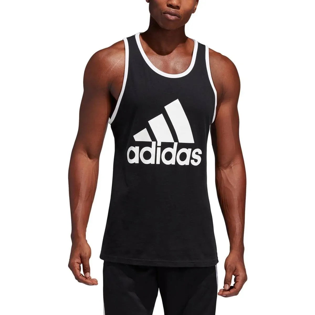 Adidas Men's Badge of Sport Classic Tank, Black/White, Small