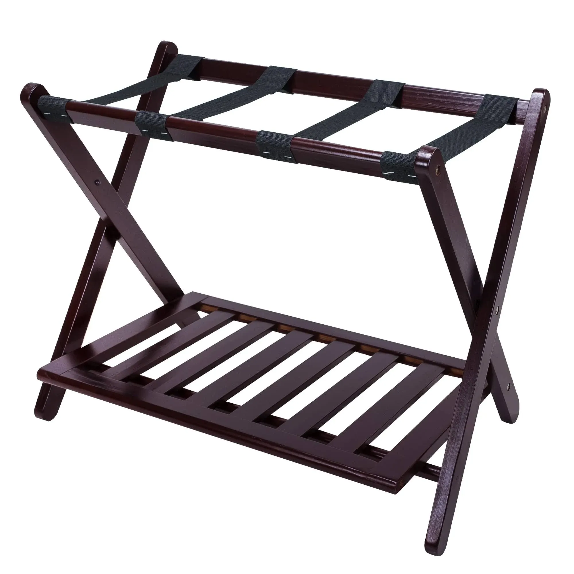 Luggage Rack with Shelf Espresso